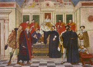 Le Marchand de Venise de Shakespeare : Shylock, Portia, Bassanio, Antonio, Gratiano et Nerissa - James Dromgole Linton