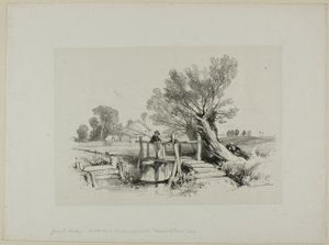 Paysage avec garçon pêchant - James Duffield Harding