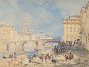Ponte Santa Trinità, Florence, avant 1832 - James Duffield Harding