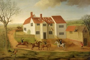 John Sidey et ses chiens à une ferme près de Hadleigh, Suffolk