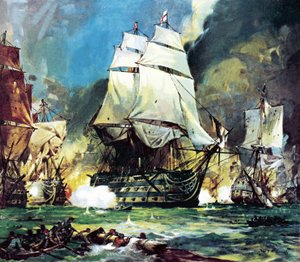 HMS Victory à la bataille de Trafalgar