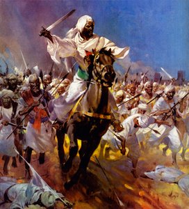 La lutte pour Khartoum - Muhammad Ahmad (lithographie couleur) - James Edwin McConnell