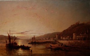 Bateaux de pêche au coucher du soleil