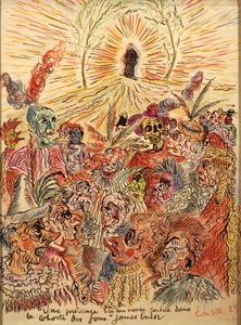 Présence lumineuse perdue dans la cour des fous - James Ensor