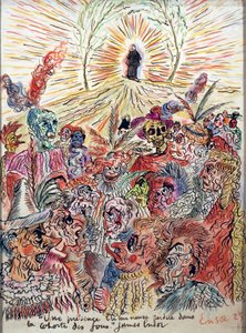 Présence lumineuse perdue dans la cour des fous - James Ensor