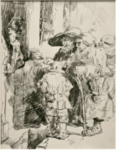 Les mendiants à la porte