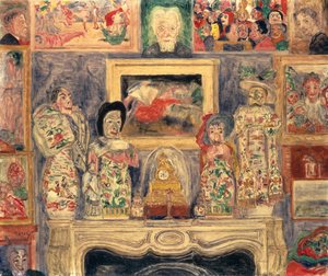 Intérieur avec trois portraits