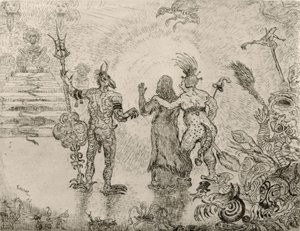 Les diables Dzitts et Hihanox conduisant le Christ aux enfers - James Sidney Ensor