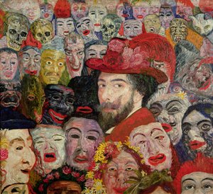 Mon portrait entouré de masques