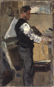 Willy Finch dans le studio, c.1880-82