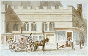 Façades de magasins près de St Dunstan-in-the-West, Fleet Street, City of London, 1820 - James Findlay