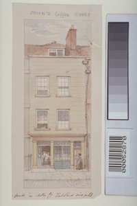 Vue de Mitre Court, Fleet Street, montrant la maison de café de John, c.1850