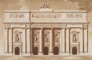 Élévation pour la façade ouest de la Chambre du Parlement, Dublin, vers 1787 - James Gandon