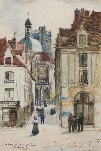 Dieppe, Rue Notre Dame, depuis le quai - James Garden Laing