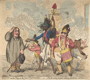 Alecto et son train, à la porte de Pandaemonium : ou le sergent recruteur, 4 juillet 1791 - James Gillray