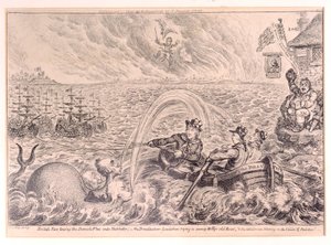 Marins britanniques remorquant la flotte danoise dans le port, 1807