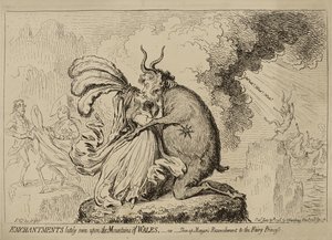 Enchantements récemment vus sur les montagnes du Pays de Galles ou "Réconciliation de Shon-ap-Morgan avec la princesse des fées", publié le 30 juin - James Gillray