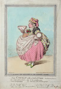 Entrez Cowslip, avec un bol de crème, publié par Hannah Humphrey en 1795