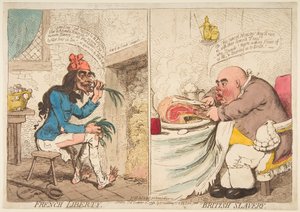 Liberté française - Esclavage britannique, 21 décembre 1792 - James Gillray