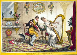 Harmonie avant le mariage, pub. Hannah Humphrey, 25 octobre 1805 (gravure en couleur) - James Gillray