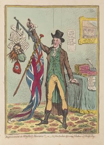 Amélioration des poids et mesures ou Sir John Seeclear découvrant chaque balance de chaque drapeau britannique, pub. 1798