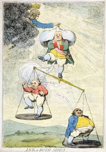 Jack des Deux Côtés, publié par William Humphrey en 1783 (eau-forte coloriée à la main)