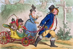 La Promenade en famille, ou Une esquisse de la vie, publié par Hannah Humphrey en 1797 (eau-forte coloriée à la main)