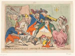 Louis XVI et Marie-Antoinette surpris pendant leur fuite, 1791 French democrats surprizing the Royal Runaways - James Gillray