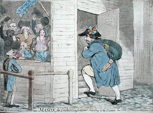 Mason, le confiseur du duc disposant des bibelots - James Gillray