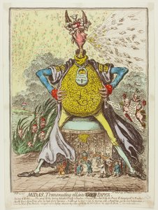 Midas, qui transforme tout en papier - James Gillray