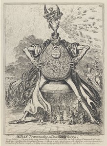 Midas, transformant tout en or, 1797 - James Gillray