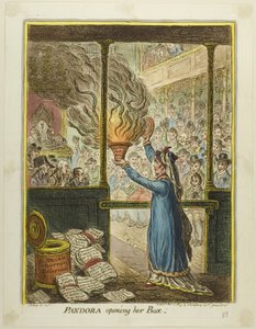 Pandore ouvre sa boîte - James Gillray