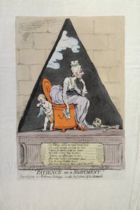 Patience sur un monument, publié par Hannah Humphrey en 1791