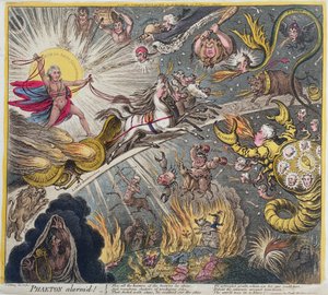 Phaéton effrayé, publié par Hannah Humphrey en 1808