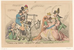 Pitt effraie Catherine la Grande en tant que Don Quichotte, 1791 - James Gillray