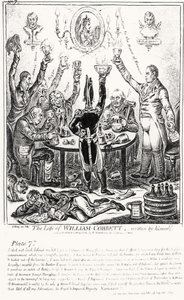 Planche 7, de La Vie de William Cobbett, écrite par lui-même, pub. par H. Humphrey, 1809 - James Gillray
