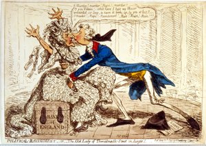 "Ravissement politique - ou la vieille dame de Threadneedle Street en danger ! - James Gillray