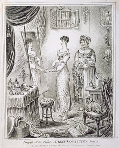 Progression de la toilette, ou habillage terminé, publié par Hannah Humphrey en 1810 - James Gillray