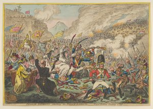 Les Patriotes Espagnols Attaquant les Bandits Français - Les Fidèles Britanniques Prêtant Main Forte, 15 août 1808 - James Gillray