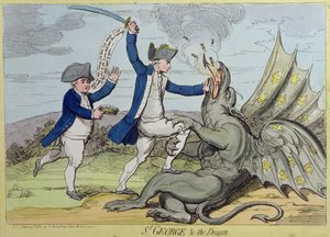 Saint Georges et le dragon, publié par Hannah Humphrey en 1782