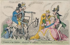La Mégère apprivoisée : Katherine et Petruchio, ou Le Quichotte moderne, publié par S.W. Fores en 1791