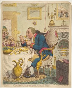 La tempérance savourant un repas frugal, 28 juillet 1792 - James Gillray