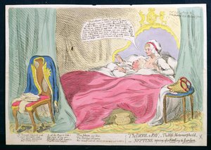 Le Diable à payer : La femme métamorphosée, ou Neptune se reposant après avoir traversé le Jourdain, publié par Hannah Humphrey en 1791