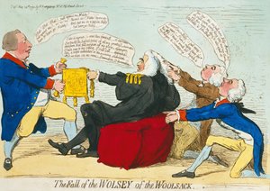 La Chute de Wolsey du Woolsack, publié par Hannah Humphrey en 1792