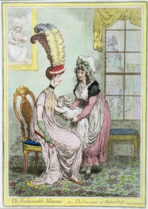 La Maman à la Mode, ou La Commodité de la Robe Moderne, publiée en 1796 - James Gillray