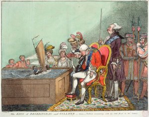 Le roi de Brobdingnag et Gulliver, après 1804 (gravure) - James Gillray