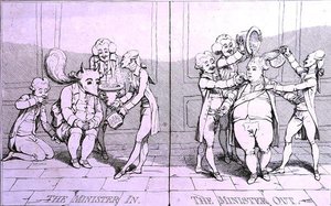 Le ministre en - Le ministre dehors - James Gillray