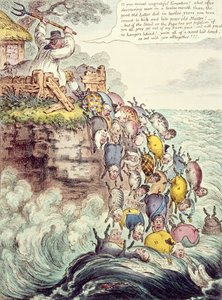 Les cochons possédés, ou la portée à large fond se précipitant dans la mer de la perdition - James Gillray