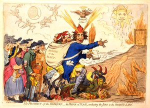Le prophète des Hébreux - le Prince de la Paix conduisant les Juifs vers la Terre Promise, pub. Hannah Humphrey, 1795