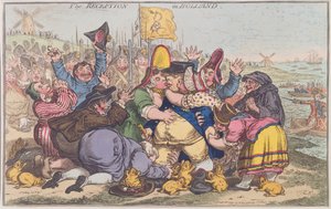 La réception en Hollande, publié par Hannah Humphrey en 1799 - James Gillray